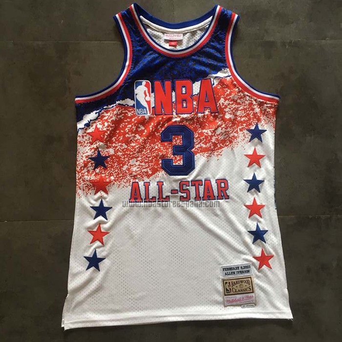 Camiseta All Star 2003 Allen Iverson NO 3 Mitchell & Ness Blanco